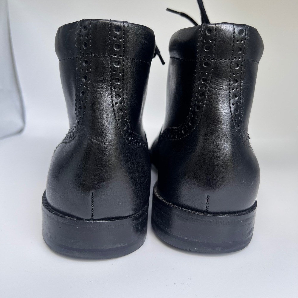 Cole Haan Wingtip Boots Mens 11.5 M Black Leather Dress Brogue Lace Up - Picture 4 of 10
